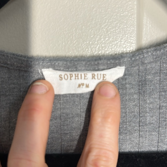 Sophie Rue Gray Ribbed Wrap Top - Picture 2 of 4